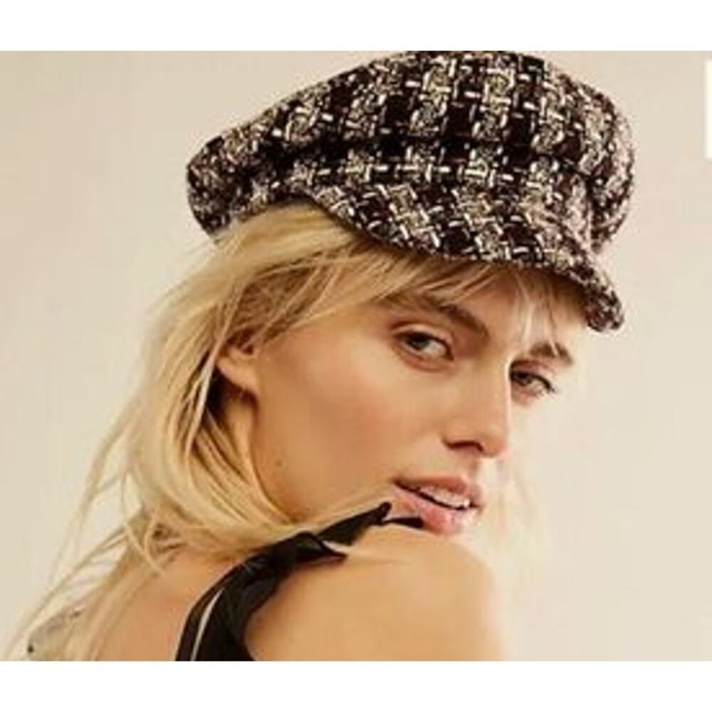 NWOT Free People Sequin Tweed Plaid Fishermans Hat Vaughn & Co M